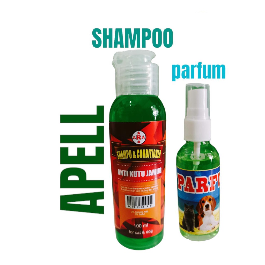 SHAMPO 100 ML + PARFUM 100 ML SAMPO DAN PARFUM KUCING ANJING ANTI KUTU JAMUR BACTERI DAN RONTOK