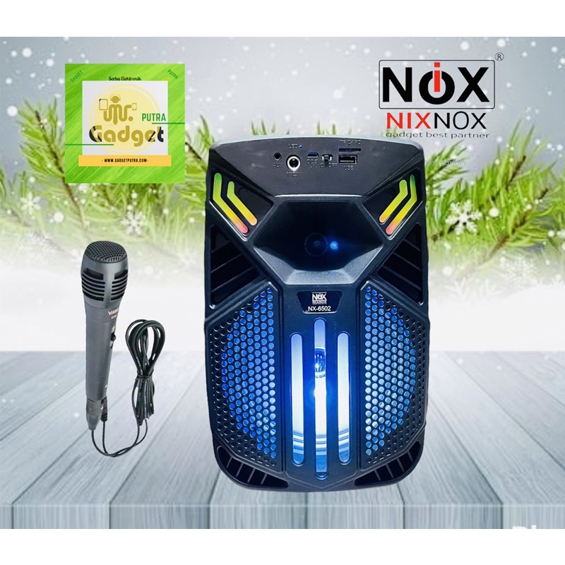 NX-6502 speaker bluetooth 6,5inch speaker portabel plus mic karaoke