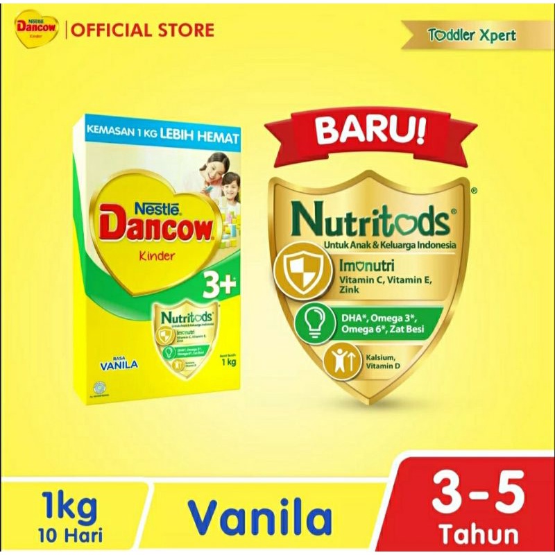 DANCOW 3+ RASA VANILA 1 Kg Susu Pertumbuhan anak usia 3-5 tahun