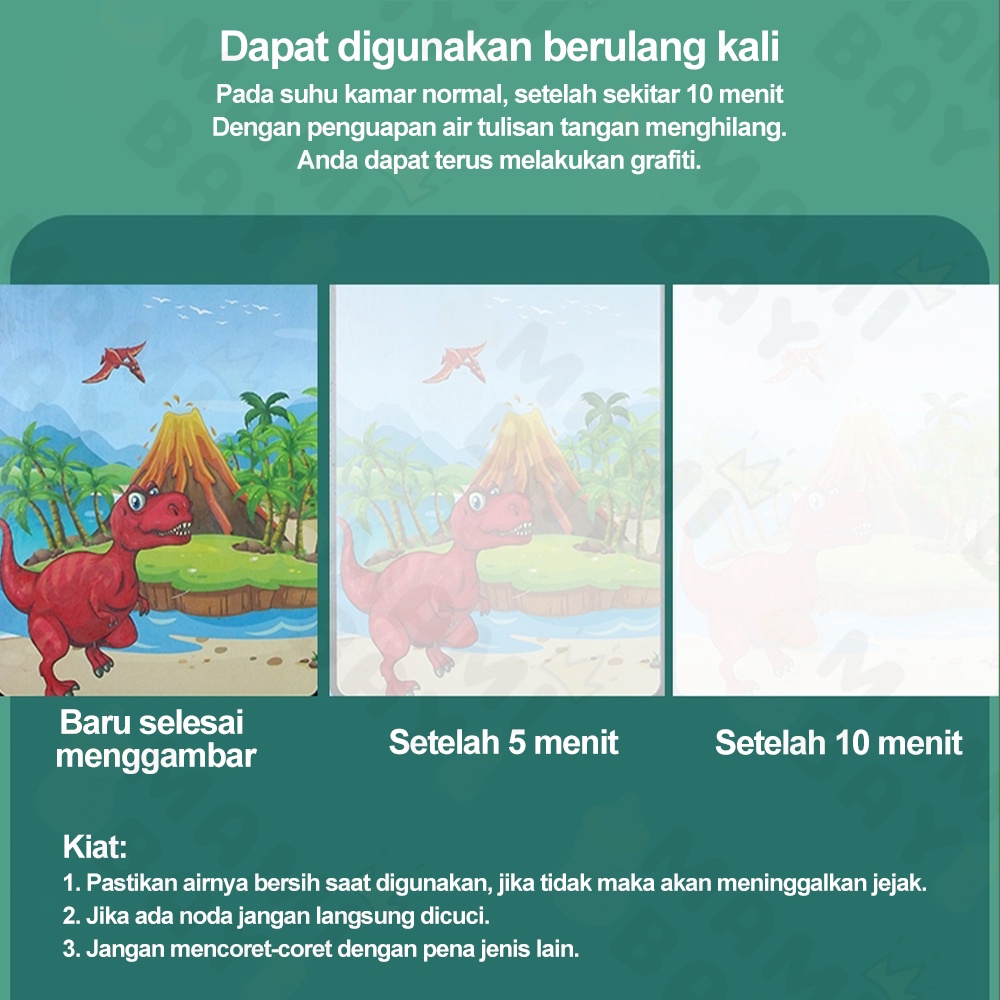 Mamibayi Magic Water Book/Buku Mewarnai Anak/Water Drawing Book Anak