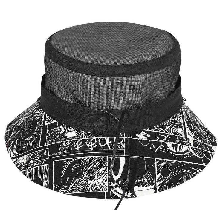 Topi Bucket Motif Print Anime One Piece Luffy