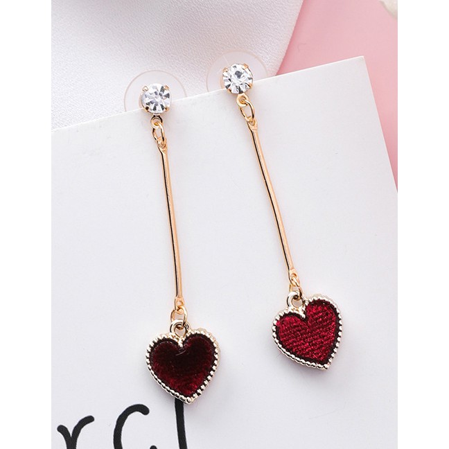 LRC Anting Tusuk Fashion Heart Shape Decorated F0723X