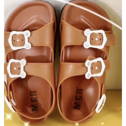 Sandal Let Jelly Anak Remaja Cewek Cowok Ban 2 Gesper Beruang Bear Putih Lucu Cantik Casual Keren Impor MGR Mokaya Balance (1301)/ Size 24-29