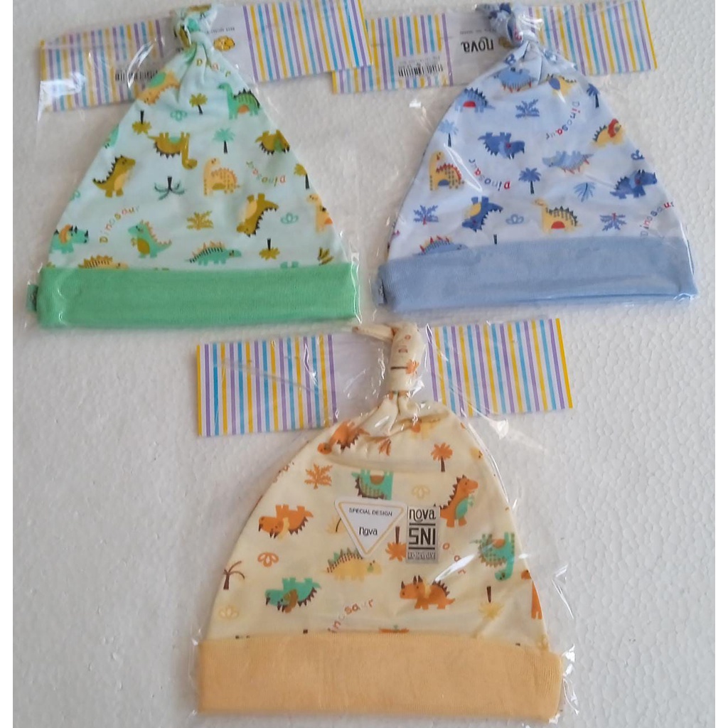 Nova Topi Kuncung All Variant / Topi Tali Bayi Aneka Motif