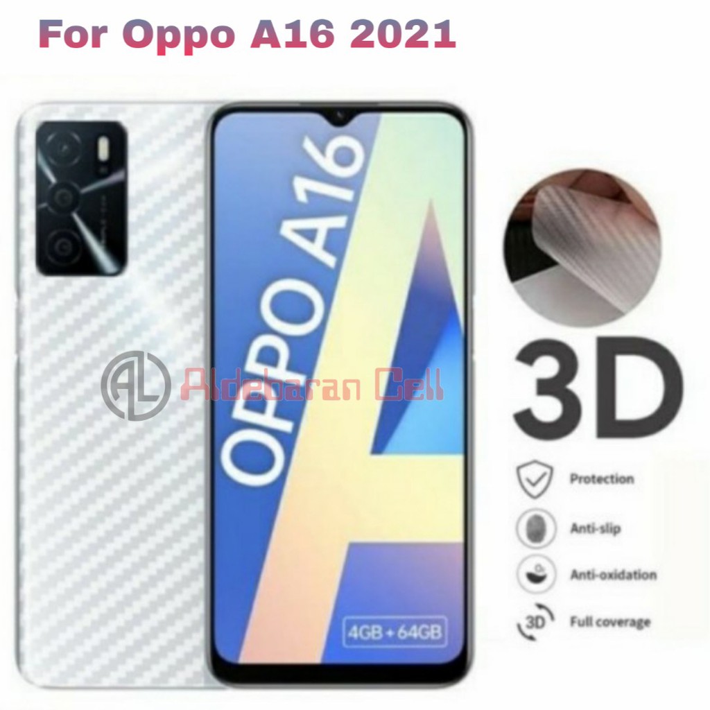 Anti Gores Belakang OPPO A16 Back Skin protector Garskin Carbon Pelindung Oppo A16 2021