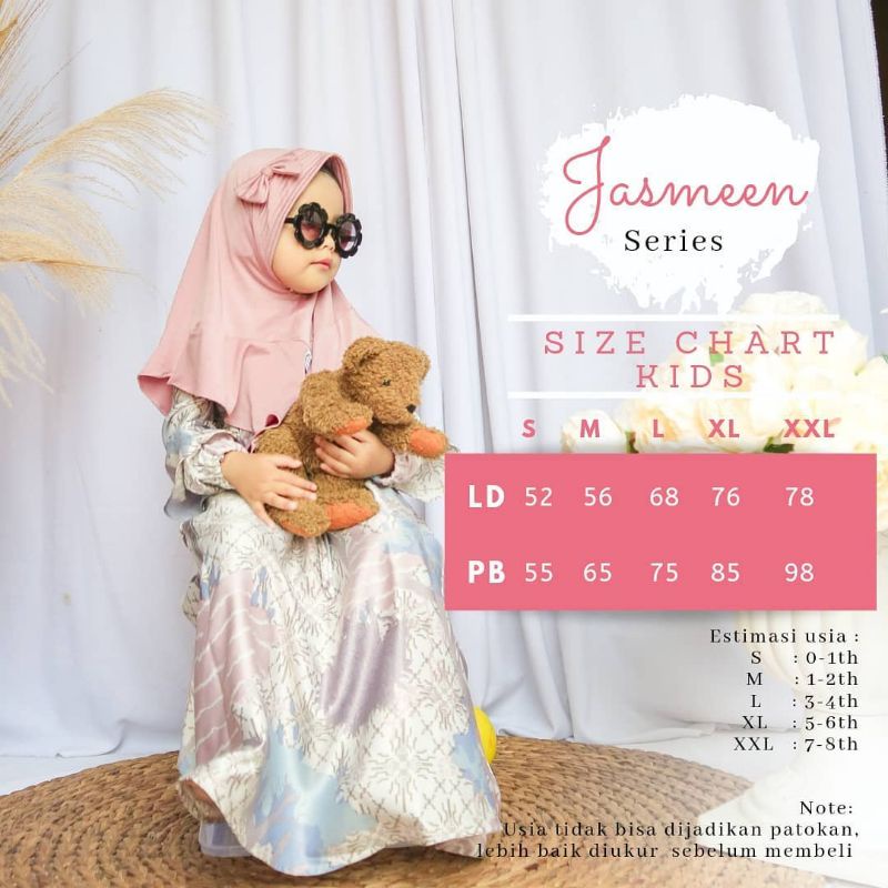 Jasmeen Series (Gamis set Hijab) / gamis anak bahan Dior silk