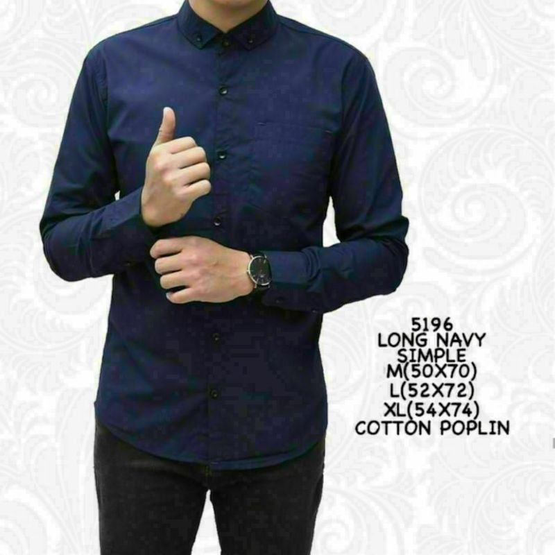 Kemeja Polos Katun Kantor Formal Lengan Panjang Pria / kemejapria/kemejapolos/kemeja