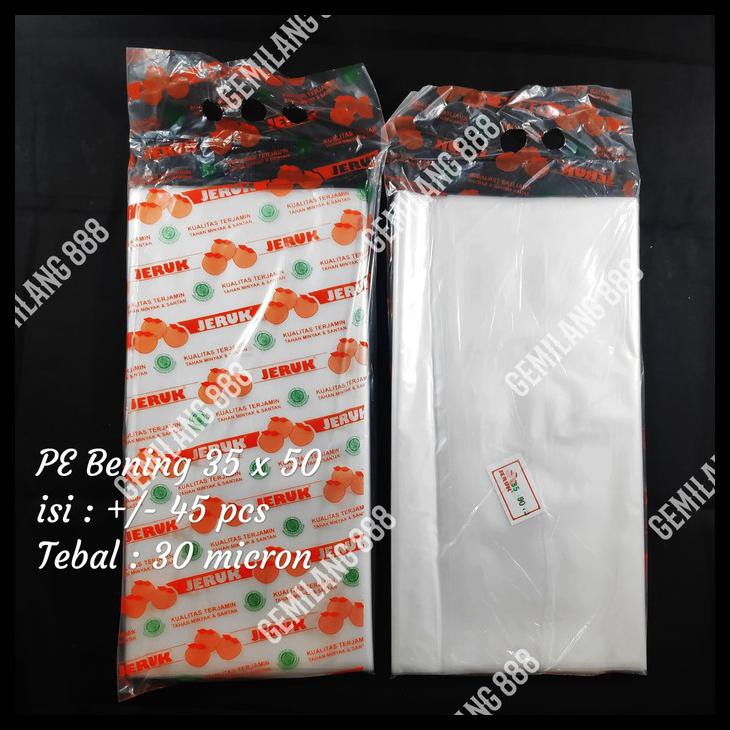 Kantong Plastik Pe Bening Uk 35X50, Plastik Bening, Plastik Sayur
