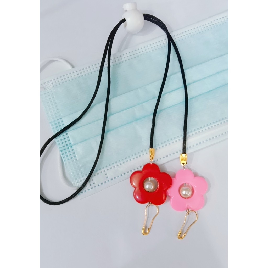 Strap masker Bunga sakura Kalung masker mutiara Strap Maskk korea Tali masker Strap  Bunga Mutiara