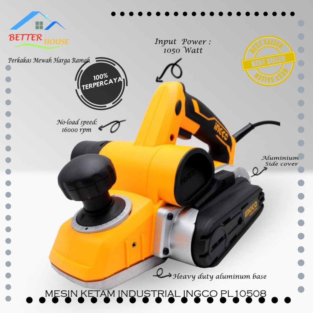 Mesin Ketam Serut Kayu Suguh Pasah Industrial INGCO PL10508