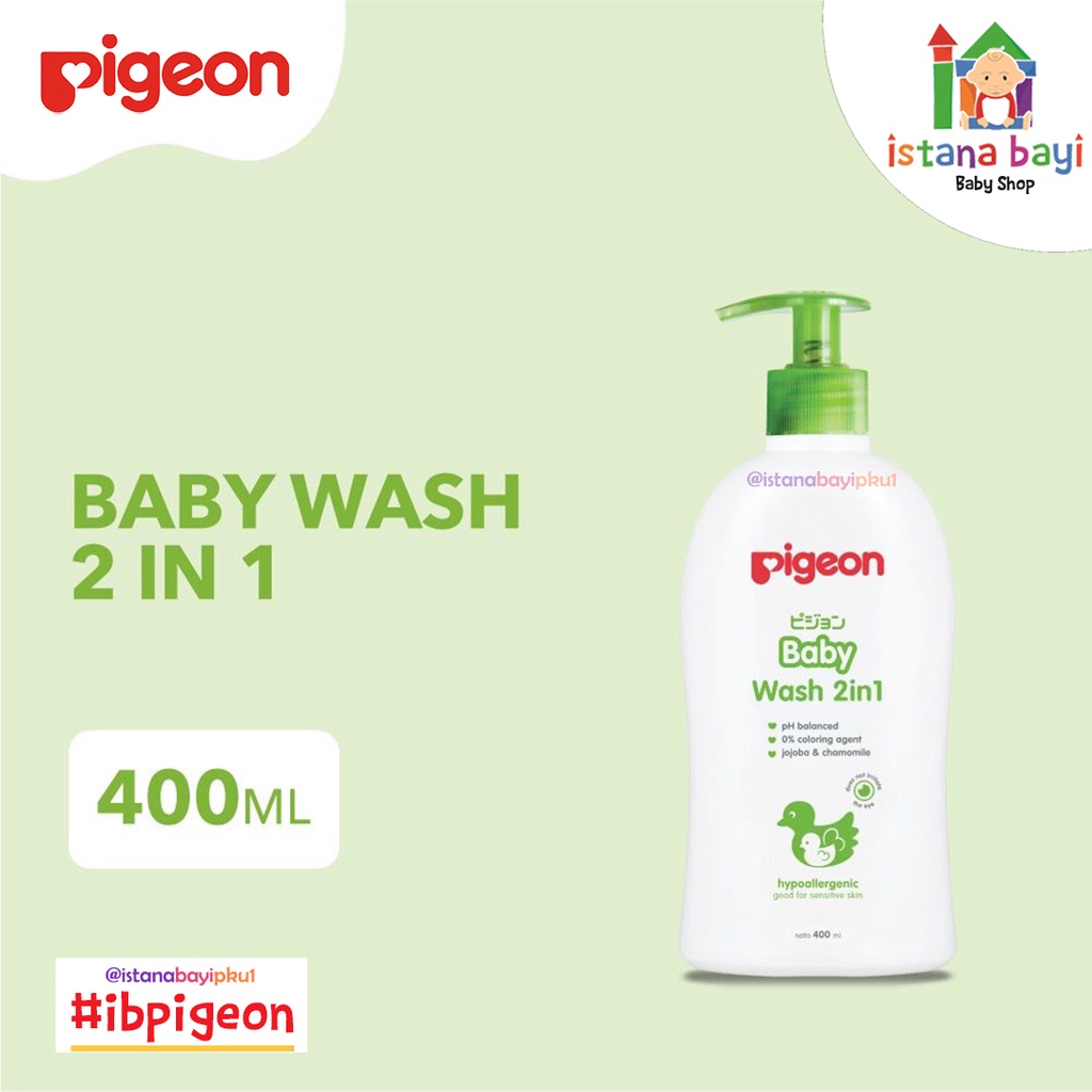 PIGEON Baby Wash Chamomile 400 &amp; 700 ml Pump Paraben Free / Shampoo &amp; Sabun Cair Bayi