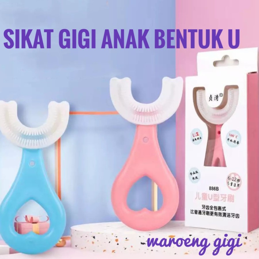 Sikat Gigi Anak Bentuk U Model Silikon Silicon Toothbrush Kid 2-6 Tahun Tooth Brush Teeth Bayi Balita