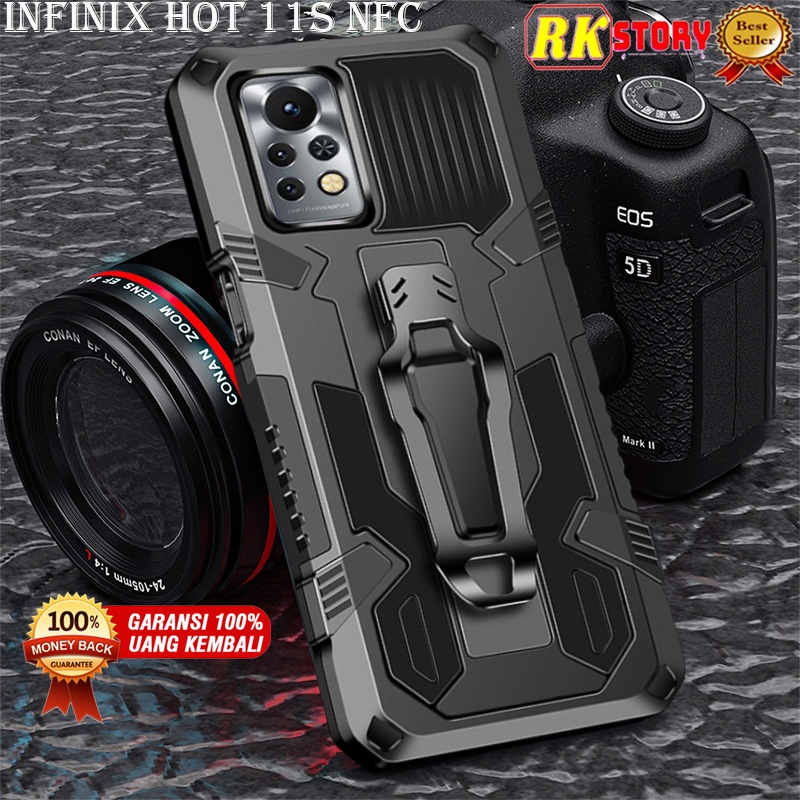 COD ACC HP Casing Infinix Hot 11S NFC Case i-Crystal SoftCase Armor Shockproof Kickstand Berqualitas