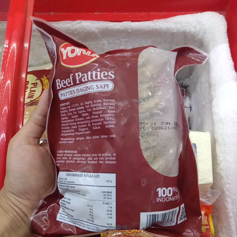 Yona Patties Daging Sapi/Beef Patties 500Gram