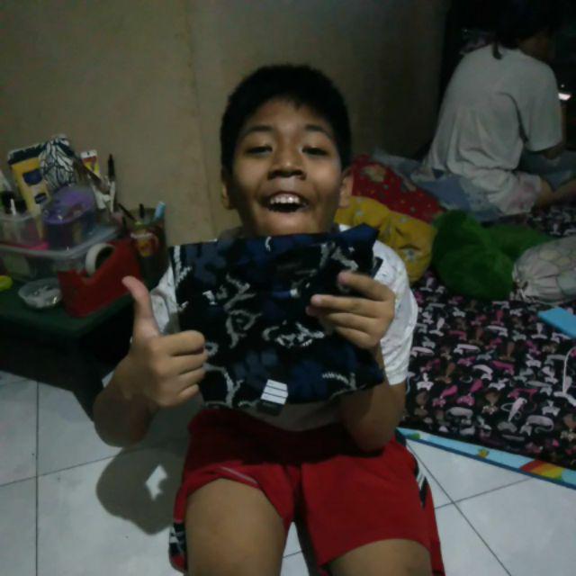 Risna Batik Krb Daun Kelapa Biru Kemeja Batik