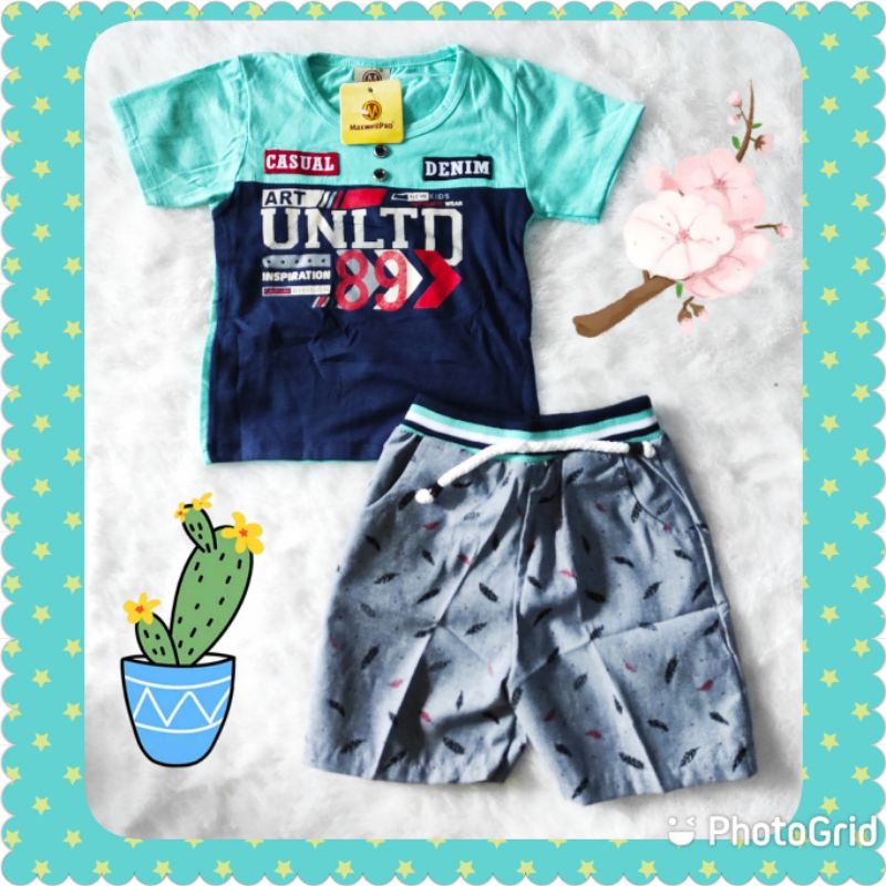 Setelan baby boy premium Maxwellpro/MWP - Setelan anak laki 6bln-2thn - Baju jalan kekinian