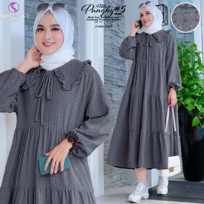 Midi uragiri | midi polos kringkel airflow | Gamis zayyra airflow busui