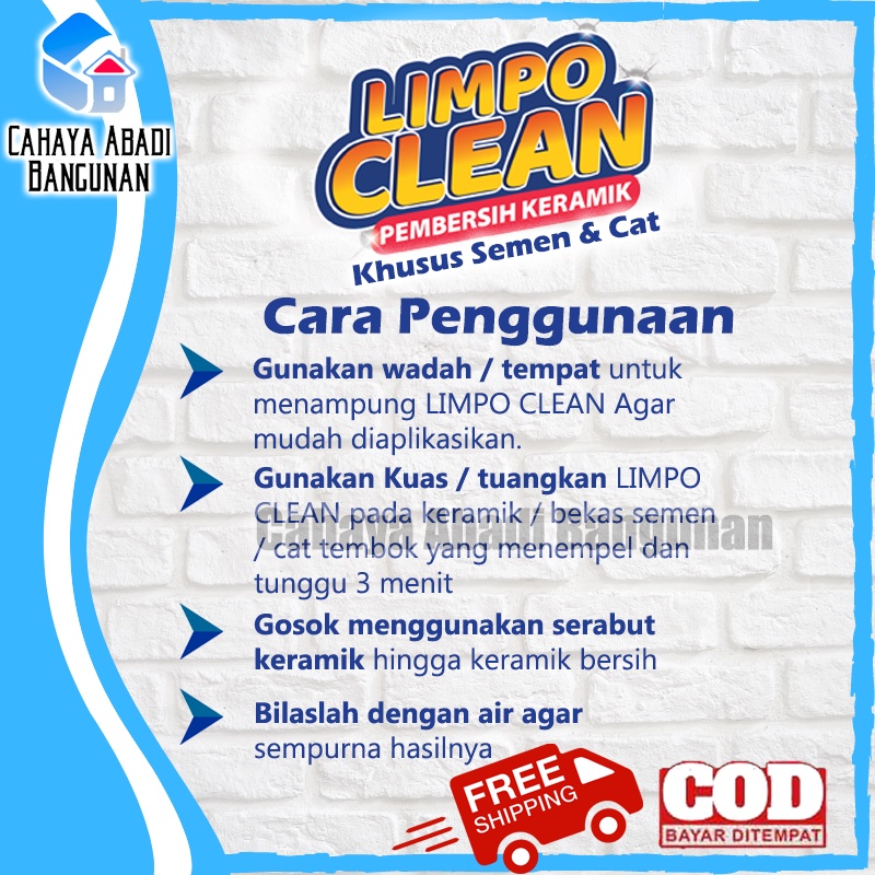 Limpo Clean Semen + Sikat Keramik Lantai 3M