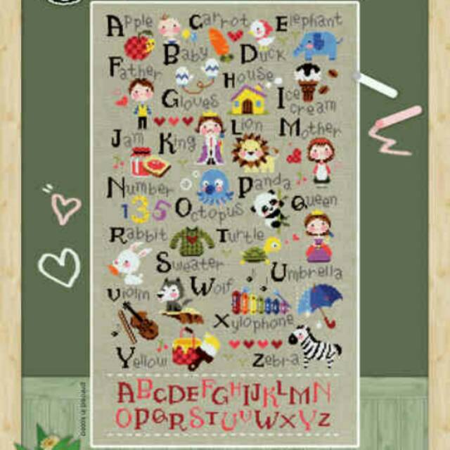 Paket sulam kristik Alphabet