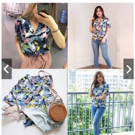 Fifi Fashion KEMEJA PASTEL DAUN / LUINNA / LUINA TANGAN PENDEK