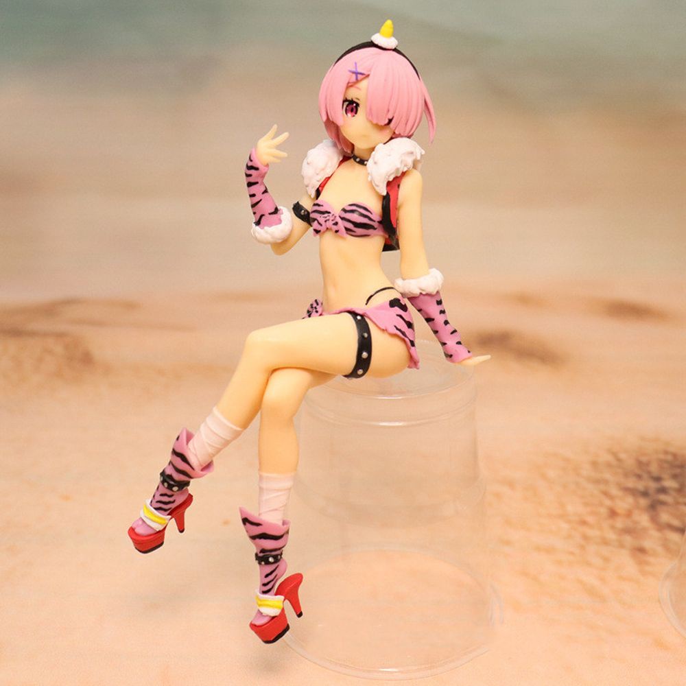 MXBEAUTY Japanese Anime Re Life In A Different World From Zero Girl Action Figure Ram Anime Figure Rem Action Figure Collection Model Rem Toys Gifts 16cm Model Toys Gift Doll Anime Figure Noodle Stopper Figure/Multicolor