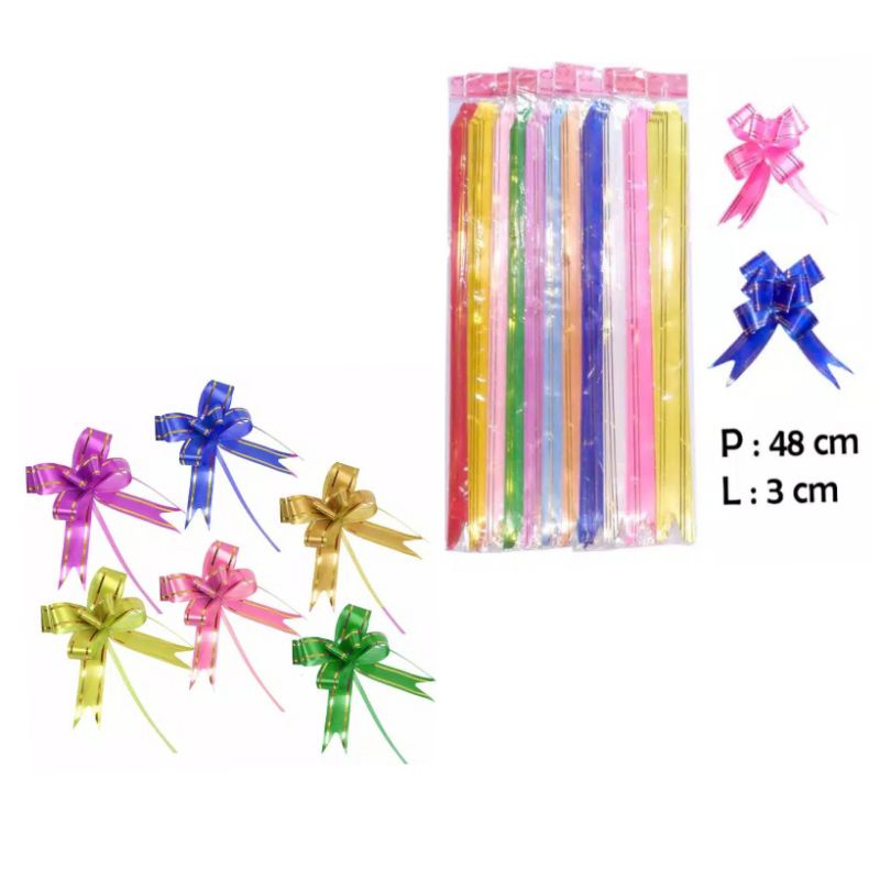 Pita Tarik / Pita Kado List Emas Besar 3cm (10 pcs)