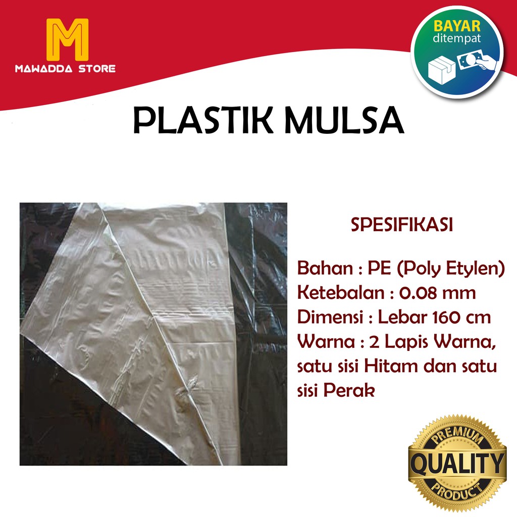 Plastik Mulsa Hitam Perak Tebal 0.08mm Lebar 160cm