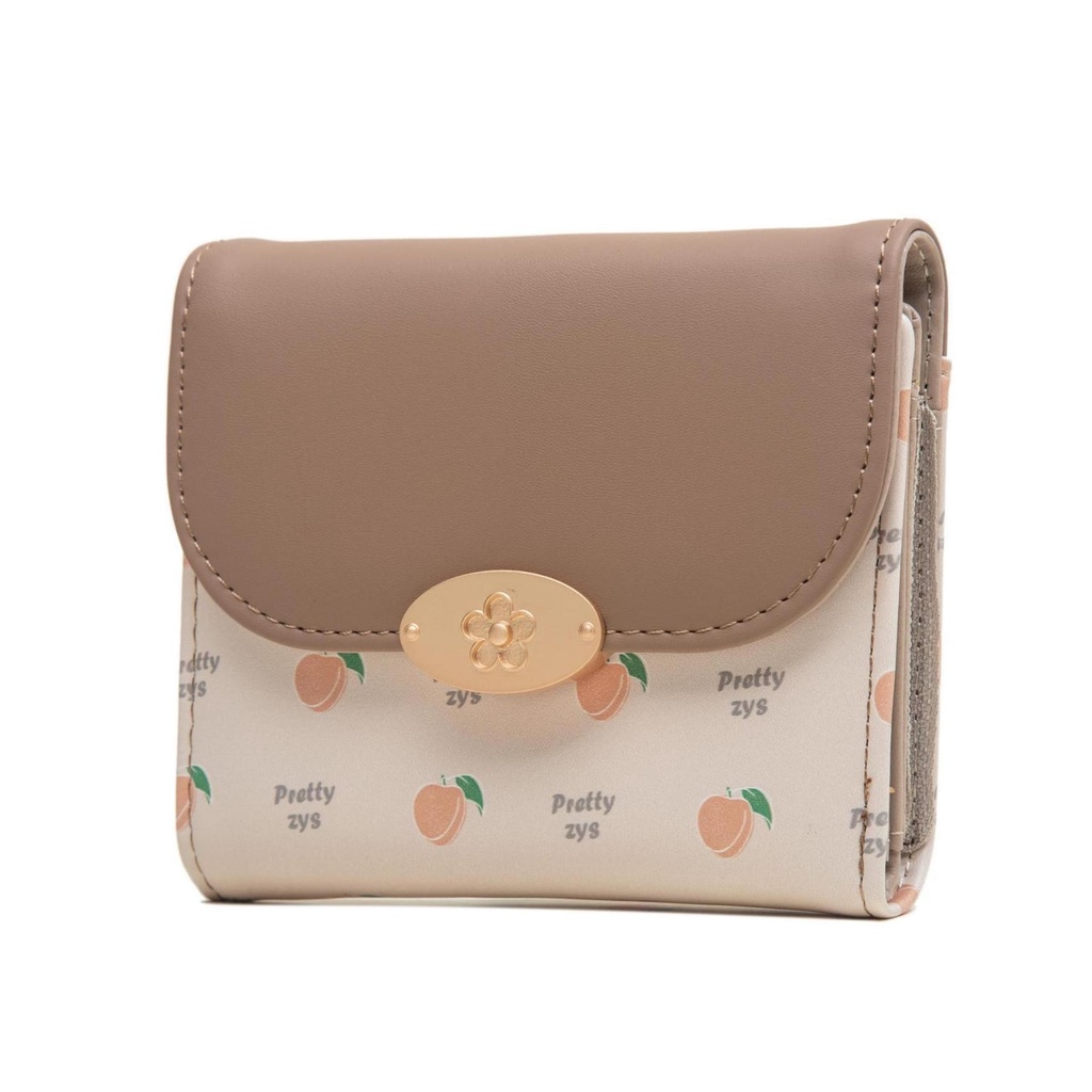 DOMPET LIPAT WANITA IMPORT COKLAT SAMANTHA WA586B7 PRETTYZYS ORI KULIT KOREA MINI IMPORT LUCU KECIL KARTU UANG KOIN PENDEK KOREA BRANDED CEWEK KEKINIAN SIMPLE PREMIUM