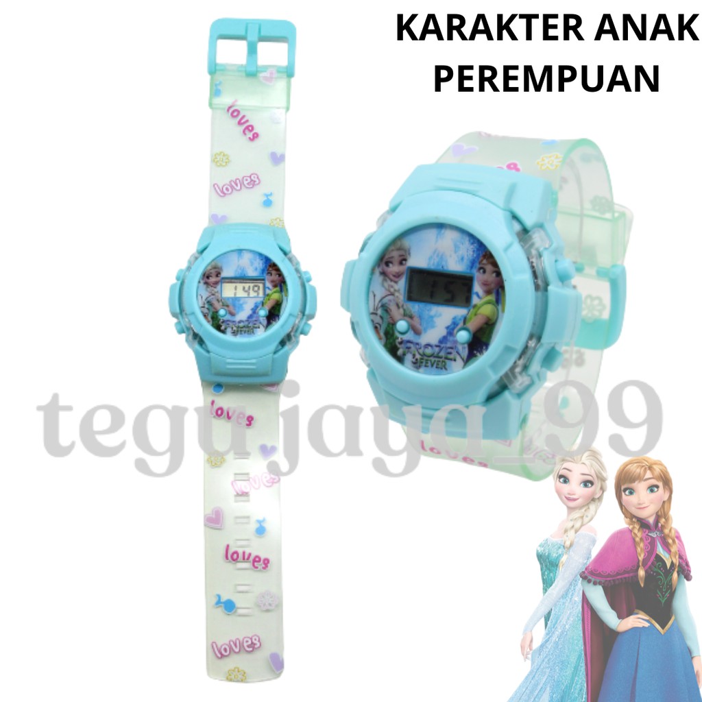 TERBARU!!! JAM TANGAN ANAK PEREMPUAN &amp; LAKI-LAKI LAMPU LED DAN MUSIK KARAKTER KARTUN TE0114