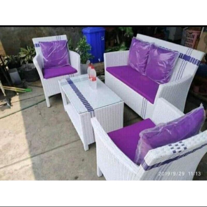 1 Set kursi sofa hawai,korsi santai rotan sintetis