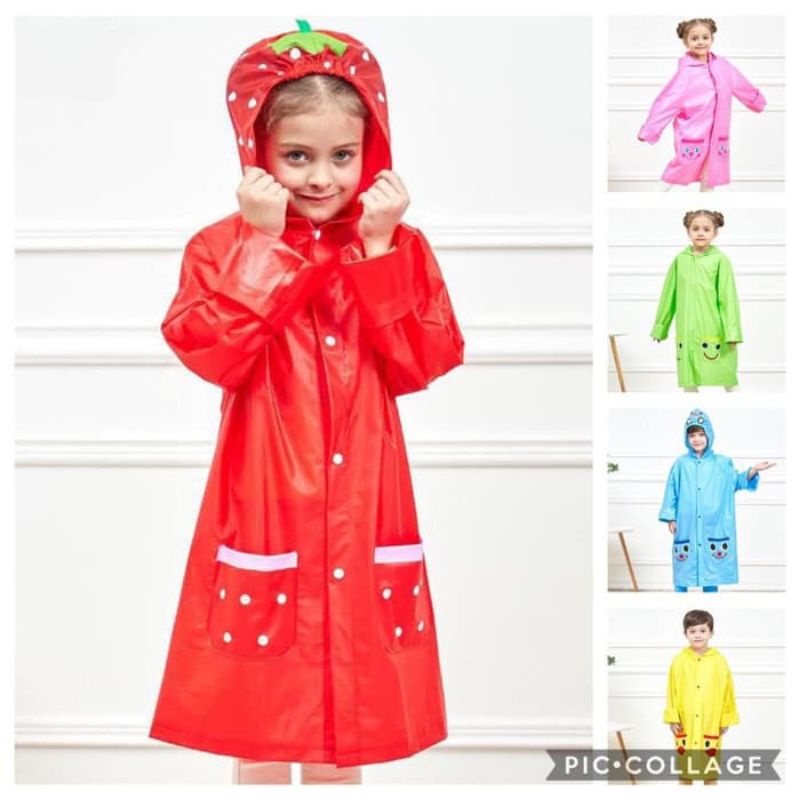 Jas Hujan Anak Terusan Import Lucu Umur 3-8Thn Anak Perempuan &amp; Laki-Laki