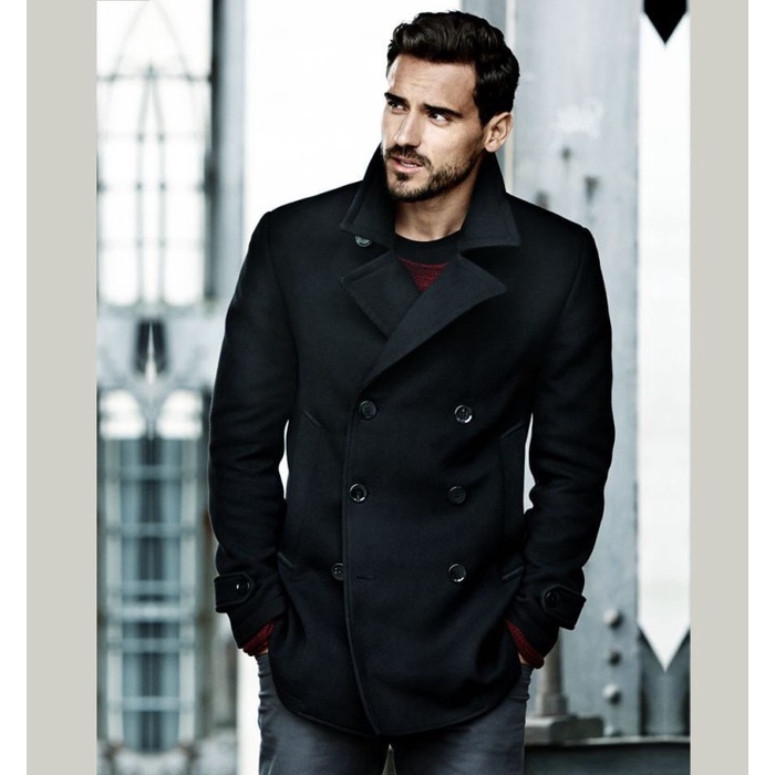 TERMURAH- Blazer Pria Trench Coat ( Jaket Musim Dingin) ( BLC-15 ) - Hitam, M
