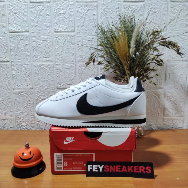 Nike Cortez Leather White Black Original