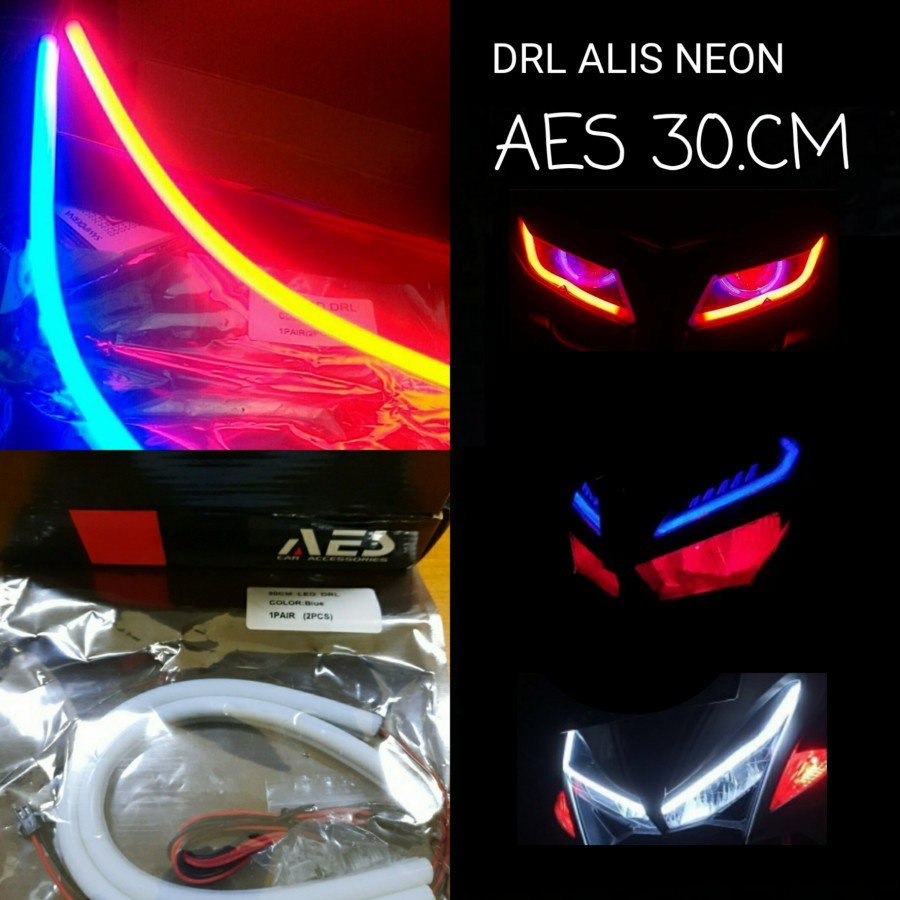 Lampu ALIS DRL AES 2 mode sein senja lampu selang 30cm universal pnp