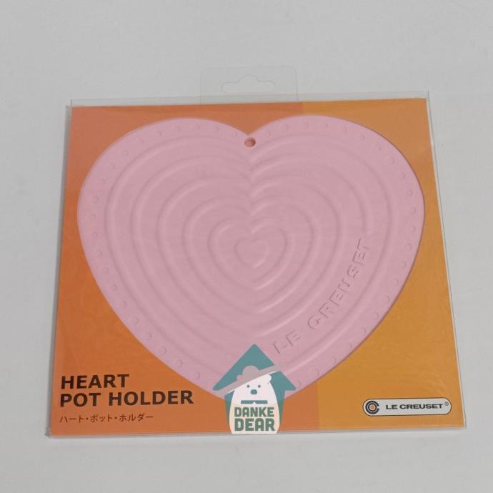 ] Le Creuset Heart Shaped Silicone Pot Holder Alas Panci Coaster