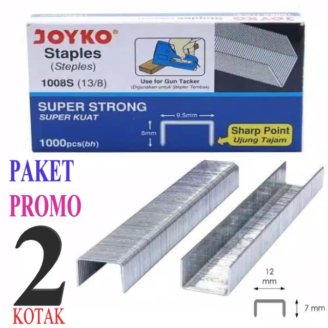 

Joyko Isi Ulang/Refill Staples 13/8 - Refill Staples Tembak - Refill Gun Tacker Joyko 13/8 -1000 Pcs