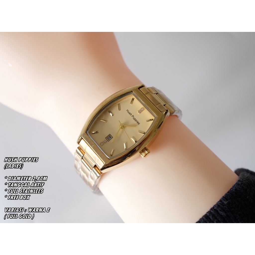 JAM TANGAN WANITA HUSH PUPPIES RANTAI BODY OVAL TANGGAL AKTIF