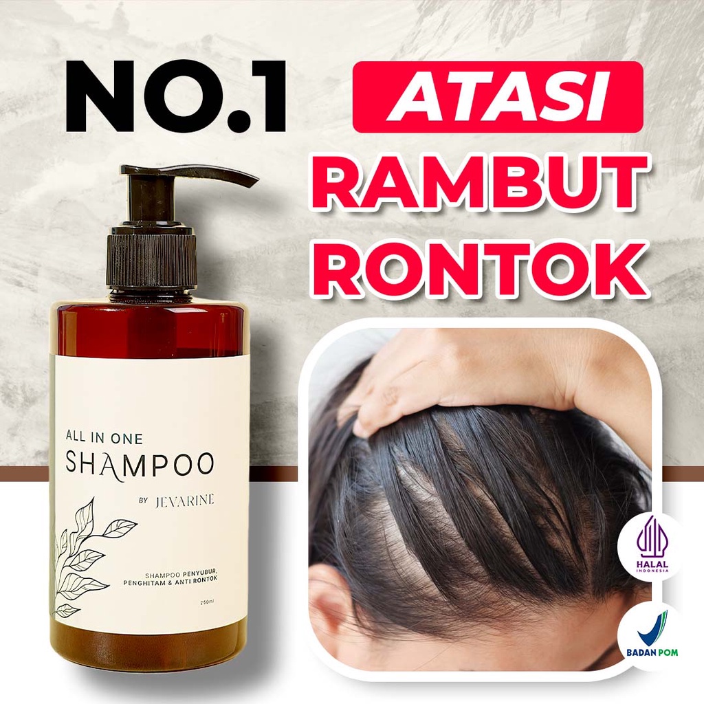 Jevarine Shampo ALL IN ONE 100% ORIGINAL Shampo Rontok Shampo Penumbuh Rambut