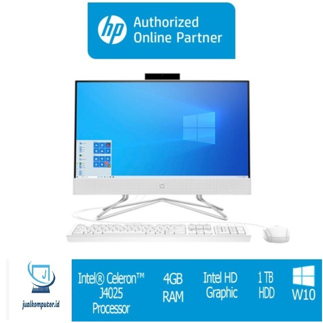 PC AIO HP 22 -DF0144D INTEL J4025U 4GB 1TB INTEL UHD WIN10