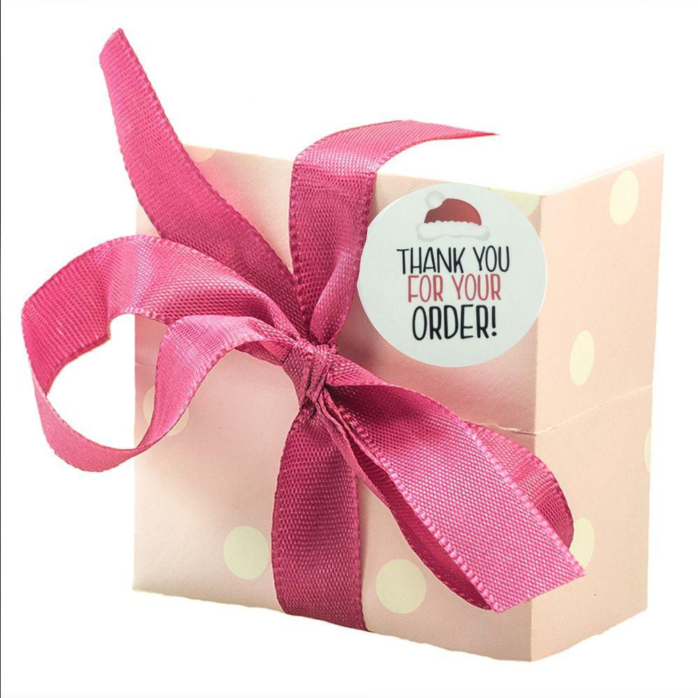 R-flower 500Pcs Thank You Stiker DIY Kerajinan Tangan Perlengkapan Pesta Happy Mail Paket label Bulat Hadiah Kertas Sticker