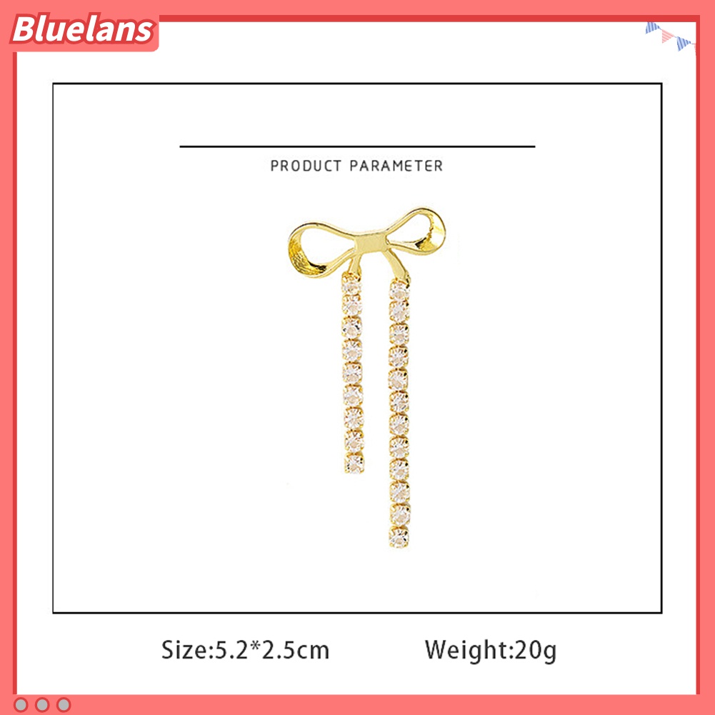 Anting Rumbai Panjang Bentuk Pita Bahan Alloy Untuk Wanita