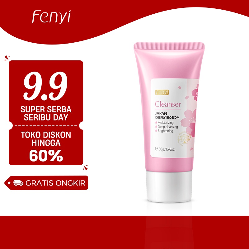 Fenyi Japan Cherry Blossom Cuci Muka Pembersih Waja Glowing Busa Pembersih Pembersih Pori 50g