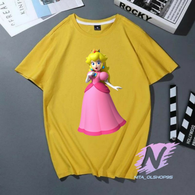 kaos anak putri super mario