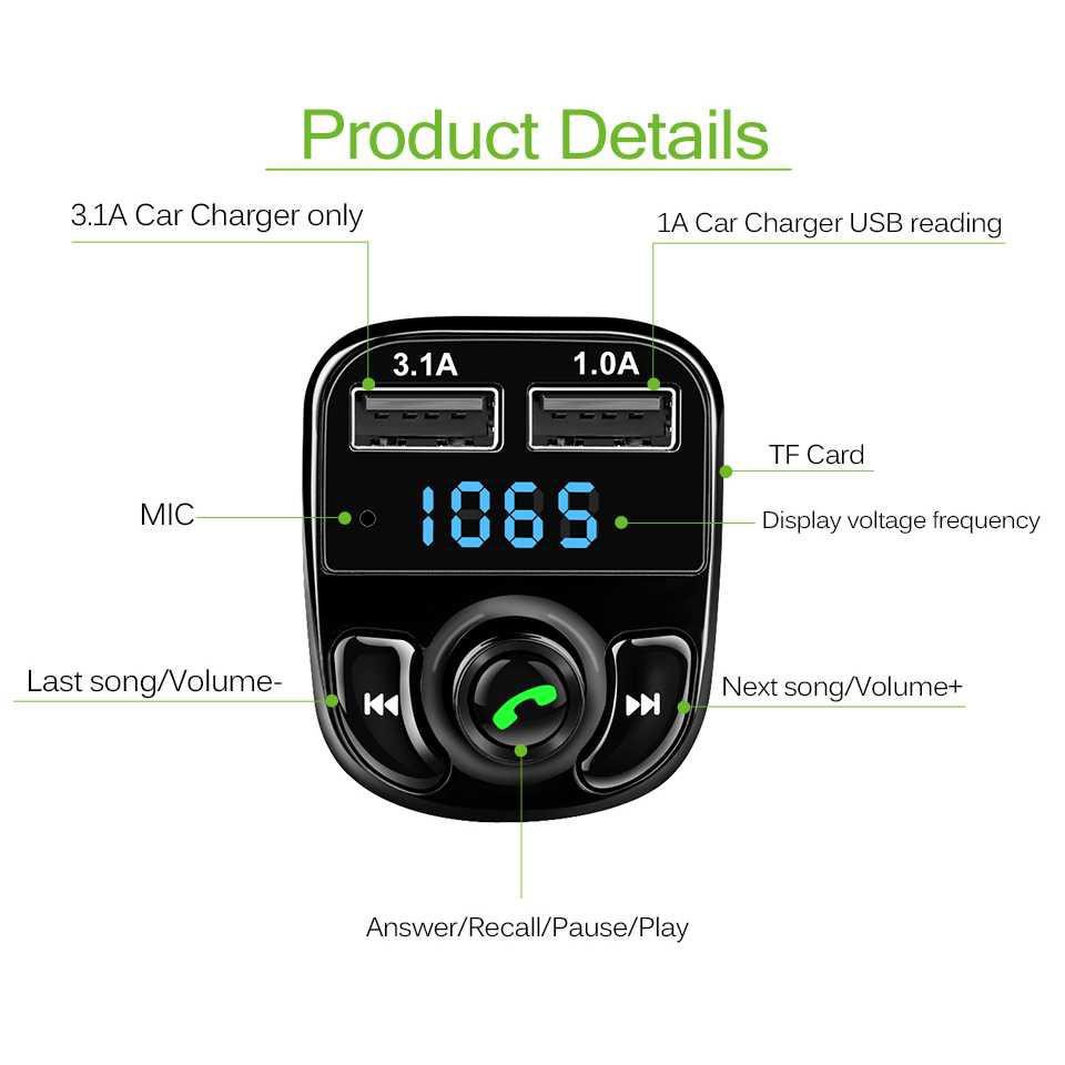 Bluetooth Audio Receiver FM Transmitter &amp; USB Charger