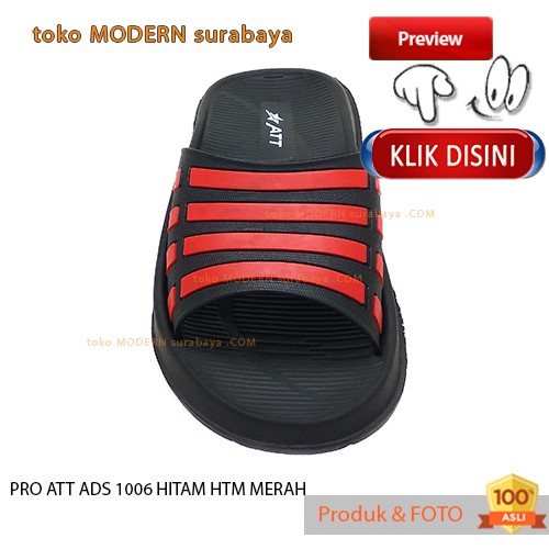 PRO ATT ADS 1006 HITAM HTM MERAH sandal pria selop karet murah