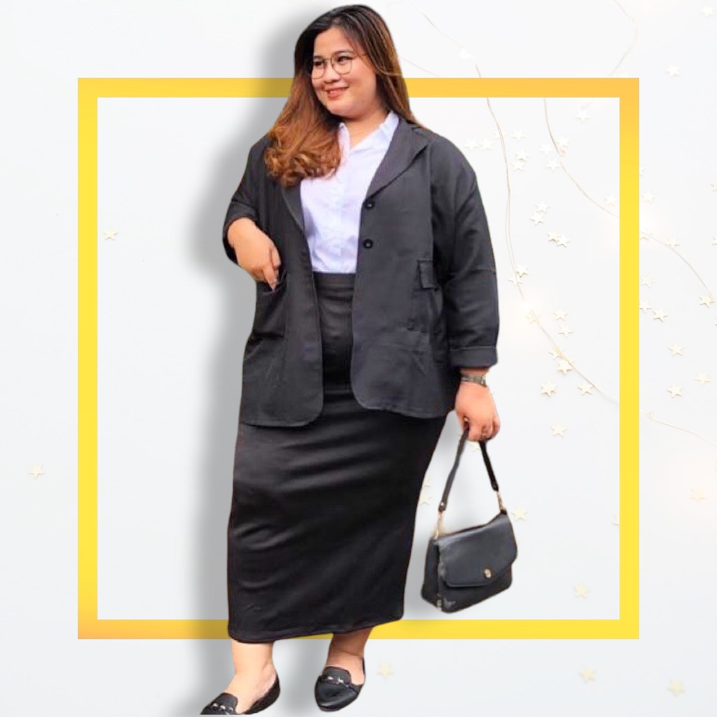 Rok Kantor Span Scuba Panjang JUMBO / Rok Kerja / Rok Pencil Scuba / Rok Span Maxi Skirt-3