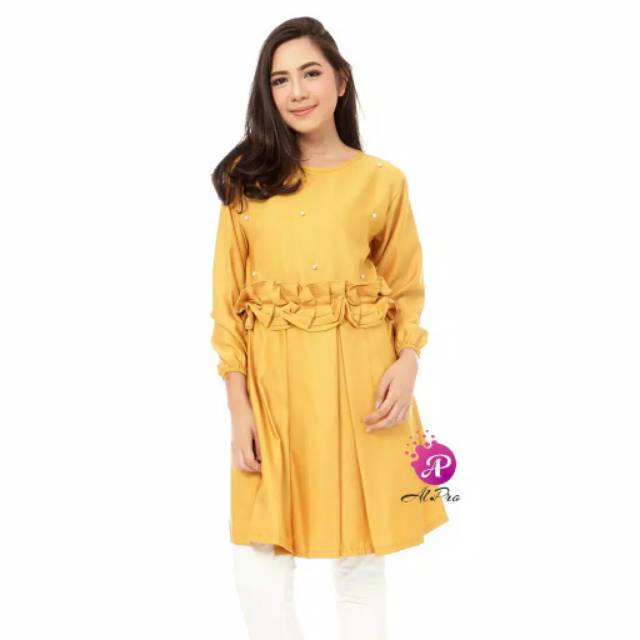 TERLARIS / TERMURAH / ALMA TOP TUNIC BAHANMOSCREPE (BIG PROMO)