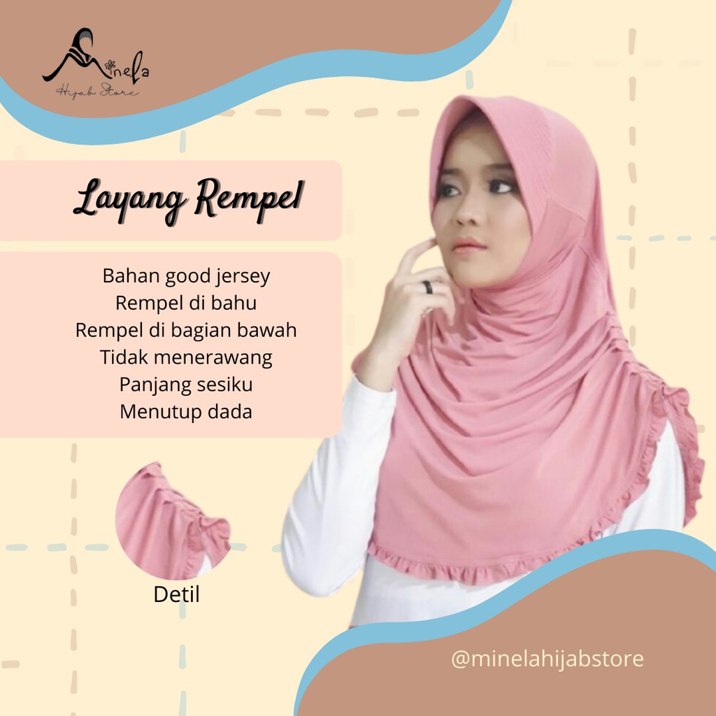 Jamilah hijab instan Layang-layang Rempel