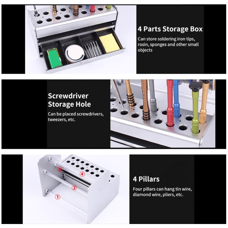 Zzz Rak Stand Organizer Multifungsi Holder Obeng / Pinset / Brush