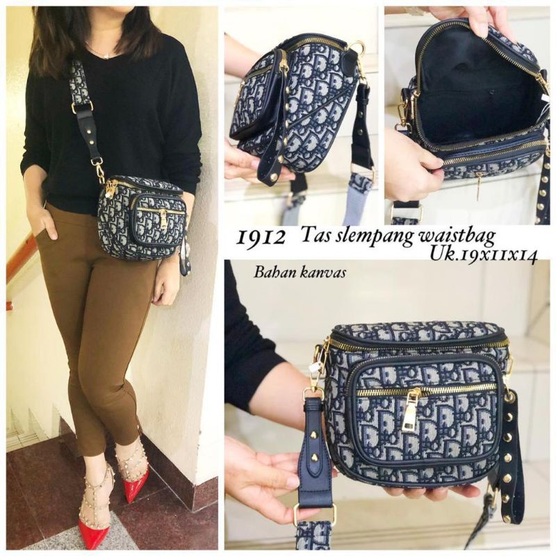 BEST SELLER tas wanita kekinian fashion slingbag ovale kanvas sling bag